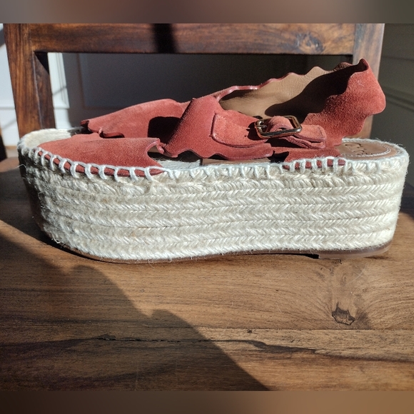 Chloe Sienna Suede Lauren Platform Espedrille Sandals Size 38 (7.5) - Picture 4 of 9